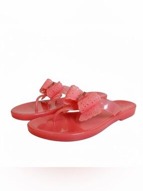 Salvatore Ferragamo ✨Pink Jelly Bow Toe-Post Sandals